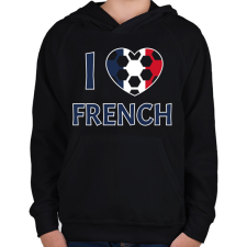 PRINTFASHION I love French - Gyerek kapucnis pulóver - Fekete gyerek pulóver, kardigán