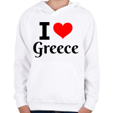 PRINTFASHION I love Greece - Gyerek kapucnis pulóver - Fehér gyerek pulóver, kardigán
