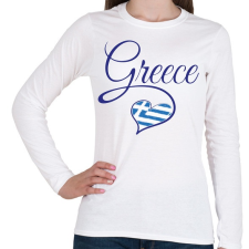 PRINTFASHION I love greece - Női hosszú ujjú póló - Fehér női póló