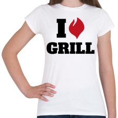 PRINTFASHION I love grill - Női póló - Fehér