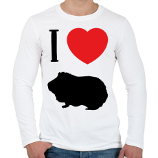 PRINTFASHION I love guinea pig - Férfi hosszú ujjú póló - Fehér