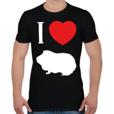PRINTFASHION I love guinea pig (white) - Férfi póló - Fekete