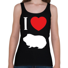 PRINTFASHION I love guinea pig (white) - Női atléta - Fekete