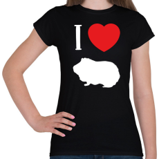 PRINTFASHION I love guinea pig (white) - Női póló - Fekete