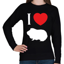 PRINTFASHION I love guinea pig (white) - Női pulóver - Fekete női pulóver, kardigán