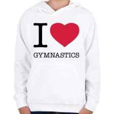 PRINTFASHION I love gymnastics - Gyerek kapucnis pulóver - Fehér gyerek pulóver, kardigán