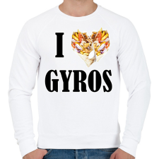PRINTFASHION I love Gyros - Férfi pulóver - Fehér férfi pulóver, kardigán