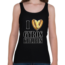 PRINTFASHION I love Gyros kifliben - Női atléta - Fekete