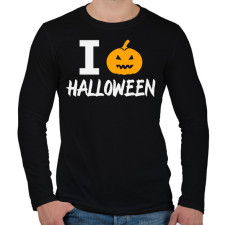 PRINTFASHION I love Halloween - Férfi hosszú ujjú póló - Fekete férfi póló