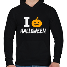 PRINTFASHION I love Halloween - Férfi kapucnis pulóver - Fekete férfi pulóver, kardigán