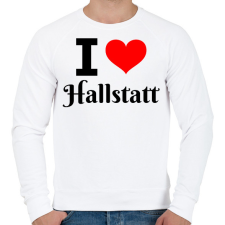 PRINTFASHION I love Hallstatt - Férfi pulóver - Fehér férfi pulóver, kardigán