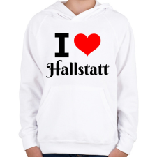 PRINTFASHION I love Hallstatt - Gyerek kapucnis pulóver - Fehér gyerek pulóver, kardigán