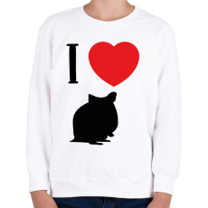 PRINTFASHION I love hamster (black) - Gyerek pulóver - Fehér
