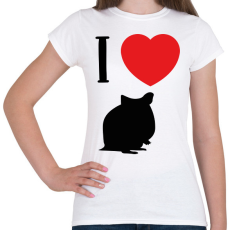 PRINTFASHION I love hamster (black) - Női póló - Fehér