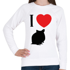 PRINTFASHION I love hamster (black) - Női pulóver - Fehér női pulóver, kardigán