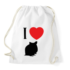 PRINTFASHION I love hamster (black) - Sportzsák, Tornazsák - Fehér tornazsák