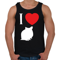 PRINTFASHION I love hamster (white) - Férfi atléta - Fekete