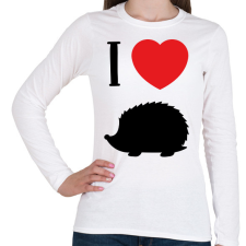 PRINTFASHION I love hedgehog (black) - Női hosszú ujjú póló - Fehér női póló