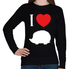 PRINTFASHION I love hedgehog (white) - Női pulóver - Fekete női pulóver, kardigán