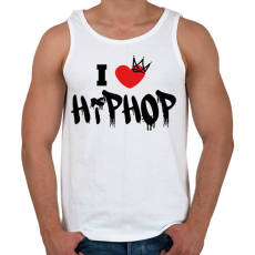 PRINTFASHION I love hiphop (black) - Férfi atléta - Fehér