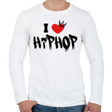PRINTFASHION I love hiphop (black) - Férfi hosszú ujjú póló - Fehér férfi póló