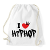PRINTFASHION I love hiphop (black) - Sportzsák, Tornazsák - Fehér