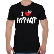 PRINTFASHION I love hiphop (white) - Férfi póló - Fekete férfi póló