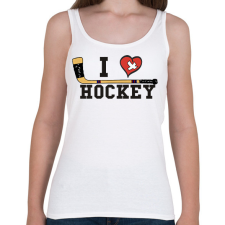 PRINTFASHION I love hockey - Női atléta - Fehér női trikó