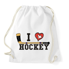 PRINTFASHION I love hockey - Sportzsák, Tornazsák - Fehér tornazsák