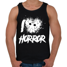 PRINTFASHION I love horror - Férfi atléta - Fekete