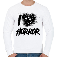 PRINTFASHION I love horror - Férfi pulóver - Fehér férfi pulóver, kardigán
