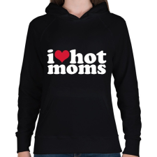 PRINTFASHION i love hot moms - Női kapucnis pulóver - Fekete női pulóver, kardigán