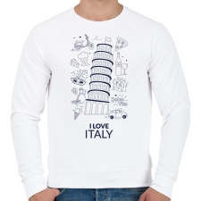 PRINTFASHION I LOVE ITALY 1 - Férfi pulóver - Fehér férfi pulóver, kardigán