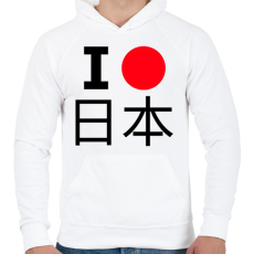 PRINTFASHION I love Japan 2 - Férfi kapucnis pulóver - Fehér