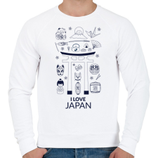 PRINTFASHION I LOVE JAPAN 5 - Férfi pulóver - Fehér férfi pulóver, kardigán