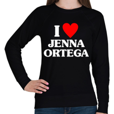 PRINTFASHION I LOVE JENNA ORTEGA - Női pulóver - Fekete