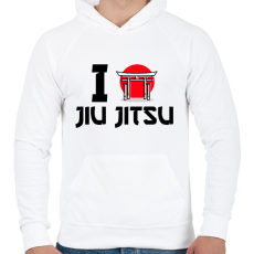 PRINTFASHION I love Jiu Jitsu - Férfi kapucnis pulóver - Fehér