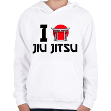 PRINTFASHION I love Jiu Jitsu - Gyerek kapucnis pulóver - Fehér gyerek pulóver, kardigán