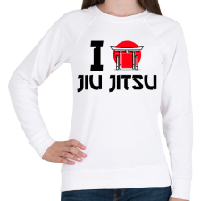 PRINTFASHION I love Jiu Jitsu - Női pulóver - Fehér női pulóver, kardigán