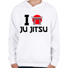 PRINTFASHION I love Ju Jitsu - Gyerek kapucnis pulóver - Fehér