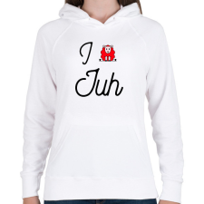 PRINTFASHION I love juh - Női kapucnis pulóver - Fehér női pulóver, kardigán