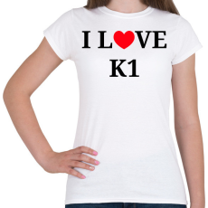 PRINTFASHION I LOVE K1 - Női póló - Fehér