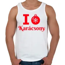 PRINTFASHION I love Karácsony  - Férfi atléta - Fehér atléta, trikó