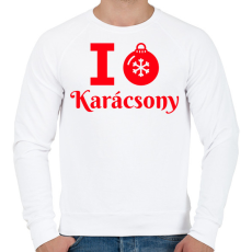 PRINTFASHION I love Karácsony  - Férfi pulóver - Fehér