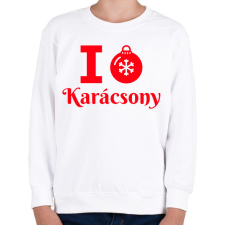 PRINTFASHION I love Karácsony - Gyerek pulóver - Fehér gyerek pulóver, kardigán