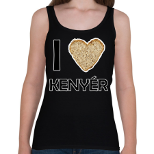 PRINTFASHION I love kenyér - Női atléta - Fekete női trikó
