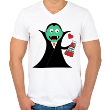 PRINTFASHION I love Ketchup - Férfi V-nyakú póló - Fehér férfi póló