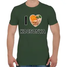 PRINTFASHION I love kocsonya - Férfi póló - Katonazöld