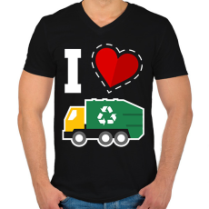 PRINTFASHION I love kukásuató - Férfi V-nyakú póló - Fekete