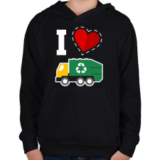 PRINTFASHION I love kukásuató - Gyerek kapucnis pulóver - Fekete gyerek pulóver, kardigán